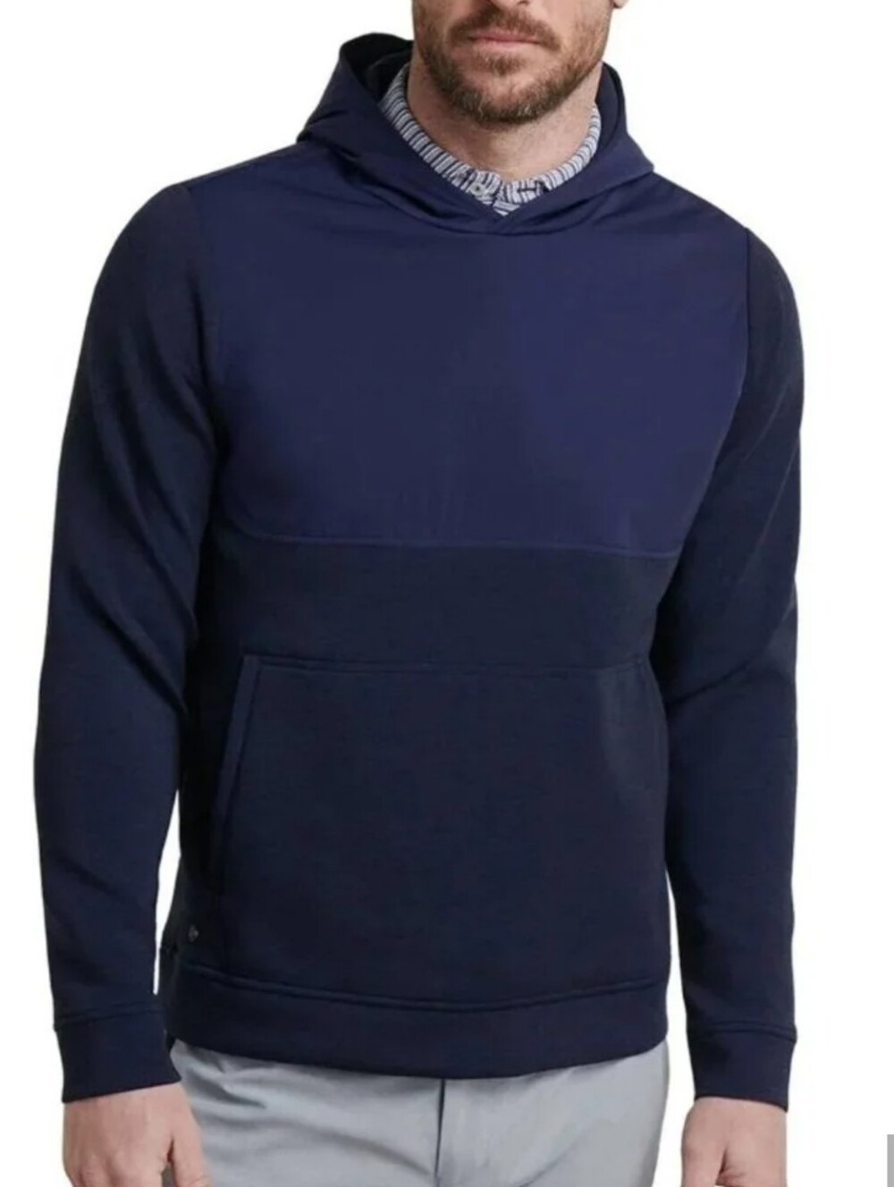$295 Peter Millar XXL Winsome Hybrid Pullover Hoodie Sweatshirt Jacket Navy Blue